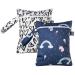 SEAUR 2 pieces of cloth diaper pockets waterproof nast pocket with zipper Portable diaper pockets for baby diaperneln toilet items color 3 (ES075-008) Color 3 (2 pieces) 18 25 cm