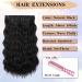 DeeThens Black Wavy Clip in Hair Extensions for Women - 3pc Synthetic Hairpiece, 20 Inch Invisible Wavy Clip Extensions - Black - Buy Online on GoSupps.com