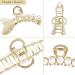 5 Pcs Large Metal Hair Claw Clips with Shiny Pearl and Rhinestone - Non-Slip Hair Clamps for Thin and Thick Hair - Cat's Eye Opal Stone Hair Hold Clip for Women - Buy Online on GoSupps.com