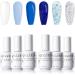 Gellen Winter Gel Nail Polish - 6 Shimmering Colors White Blue Gel Nail Polish Glitter Navy Blue Glitter White Gel Nail Polish Set Soak Off Manicure DIY Gel Nail Art for Girls Women Blue Honey - Buy Online on GoSupps.com
