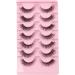 Glowing Win Cat Eye False Eyelashes - 7 Pairs Faux Mink Fluffy Lashes for Natural Look | Reusable Handmade Wispy Fake Lashes - M50 - Buy Online on GoSupps.com