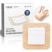 URAY Silicone Foam Dressing with Border 10 Pack Gentle Adhesive 3"x3" Waterproof Wound Dressing Bandage for Wounds Highly Absorbent Silicone Bandages Bed Sore Bandages First Aid Bandage
