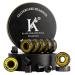 Premium Skateboard Bearings, 608rs Longboard Bearing Black Ceramic Balls - Titanium Coated - Precision Fast Spin ABEC-11 Bearings with Washers and Spacers (Pack of 8) (1, 608) 1 608