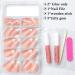 120Pcs White French Tip Press on Nails - Almond Shape Glossy Nude Full Cover False Nails with Adhesive Tabs for Women & Girls - Buy Online on GoSupps.com