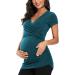 Love2Mi Maternity Nursing Shirt - Short Sleeve V-Neck Breastfeeding T-Shirt - Peacock - Size M - Buy Online on GoSupps.com