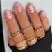 French False Nails Short 24 PCS Daisy Fake Nails Lilac French Stick on Nails with Flower Designs Peach Short False Nails Acrylic Full Cover Nails Tips with Glue for Women Girls Nails Art (Purple)