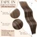 Hetto Real Hair Tape Extensions - Dark Brown to Ash Blonde #4/18/4 60cm 50g - Premium Remy Hair for Seamless Volume - Buy Online on GoSupps.com