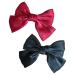 CHENGZI Pearl bow hair clip fairy satin large hair clip back spoon clip mermaid princess hair accessory (Red+Black)