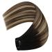 Youngsee Real Hair Extensions Clip - 35cm Balayage Clip-Ins Ombre Brown Blonde Remy 120g - #1B/4/27 (7Pcs) - Buy Online on GoSupps.com