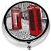 London Red Telephone Booth Mini Round Pill Box | 3-Compartment Travel Organizer | Portable Pill Case for Home & Office - Buy Online on GoSupps.com