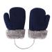 Baby Toddler Cute Winter Thicken Knitted Magic Mittens Gloves with Fleece Lining Insulated Snow Cold Weather Fluffy Mittens with Anti-Lost String for Girls Boys Age 1-4Years Xmas Gift Dark Blue