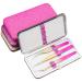 3-Piece Stainless Steel Eyelash Extension Tweezers Set for Volume False Lash Application in Cosmetic Storage Bag - Buy Online on GoSupps.com