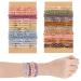 FINZOR 40Pcs Bohemian Hair Ties Set Morandi Elastic Cute Hair Ties Bracelets for Women Thick Hair/Pony Tails Mothers Day Gifts colorful1