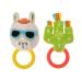 Sassy Baby Larry Llama and Cactus Multi-Colored Developmental Plush Teether Rings Two Pack with Rattle