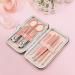 8-in-1 Stainless Steel Manicure Pedicure Kit with Pink Leather Travel Case - Professional Nail Grooming Set - Buy Online on GoSupps.com