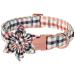 Unique Style Paw's dog collar with flower comfortable cotton dog collar flower collar for young girls dogs flower neck band with metal buckle XS neck 8-12in XS F: Colorful grille