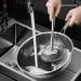 Scourer with Long Handle - Flexible Stainless Steel Pot Scourer with Hanger Uitility Gadgets for Non-Stick Pans Iron Pots Bowl Dishwashing Sink Dyog - Buy Online on GoSupps.com