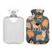 Pug Dog Pattern Hot Water Bottle with Soft Cover 2 Liter Hot Water Bag for Cramps Pain Relief PVC Hand Feet Warmer