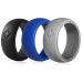 KAUAI Silicone Rings for Men & Women. AZTEC Style. Leading Brand for Quality & Comfort in Wedding Bands. Men's Active Workout Silicon Rubber Rings. Classic Solid Band 11 -11.5 Black/Gray/DeepBlue
