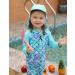 weVSwe Baby Toddler Sun Hat UPF 50+ Swim Cap with Flap Neck Protection - Light Green Blue - 6-12 Months - Buy Online on GoSupps.com
