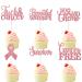 Cancer-Free Themed Cupcake Toppers Set of 18 - Cancer Warrior Party Cancer Party for Cancer Survivors Breast Cancer Awareness Pink Glitter Ribbon No Mo Chemo Decoration - SugarGera Rose Powder