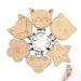 Karaa 6 pcs pacifier chains clip pacifier clip wood baby nuckel clip pacifier clips safe nuckel clip nipple holder panda cat flower fox star car design