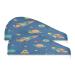 Outer Space Rocket Dry Hair Cap 2 Piece Quick Drying Towel Set with Button Headband Super Absorbent Soft & Comfortable