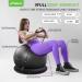 Trideer Ball Chair 65cm with Base & Bands | Exercise & Stability Ball for Home Gym | Balance & Abs Workout | Relieve Back Pain | Black - Buy Online on GoSupps.com