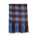 Women's Cotton Scarf Winter Scarf Personality Poncho Cape with Button Flowers Cover Neck Warmer Triangular Scarf One Size Blue