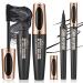 AZLESLOG 2Pcs Eyeliner & Mascara Set  4D Silk Fiber Lash Mascara Eyeliner Eye Makeup Set Waterproof Lengthening Thickening Softer Fuller Lashes Amplify Smudge-Proof Eyelash Mascara for Women Girls
