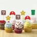 MonMon & Craft Mario Cupcake Toppers - Girls Boys Children Birthday Cupcake Toppers - Video Game Dessert Decor - Baby Shower Birthday Party Decorations Glitter - 24 Pcs - Buy Online on GoSupps.com