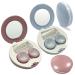 Howinn 2 Colorful contact lenses ETUI travel contact lens box with mirror tweezers remover tool solution bottle for outdoor office daily use caramel blue