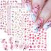 Flower Nail Art Sticker Decals Colorful Cheery Blossoms 3D Nail Sticker Cherry Blossoms Tree with Leaves Nail Art Sliders Summer for Nail Art Flower Designs Tips Nail Art DIY Decorations 8Sheets