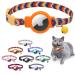 Mouyou Airtag cat neck band Airtag collar cat with bell safety clasp soft nylon cat neck band with silicone Airtag holder cover adjustable from 22-34cm orange gradient pattern c3
