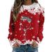 Women's Christmas Sweatshirts Cute Snowman Penguin Print O-Neck Raglan Top Shirt Pullover Comfy Warm Xmas Jumper Winter Long Sleeve Tops Loose Tunic Top Sweaters Z21-red M