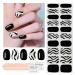 TrueShei nail foils |Black Ripple UV gel nail film |20PCs nail film self -adhesive |Gel Nail Stickers Gellack Wraps for Nagel Zebra