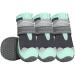 Eyin dog shoes Paw protection 4 pieces of water repellent dog shoes with non-slip sole and reflective Velcro fastener for small medium and large dogs outdoor sports green size 8 size 8: width 7.3 cm P-green water-repellent (4 pieces)