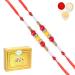 Ghasitaram Gifts Rakhi for Brother Rakhis Online - Set of 2-2K-266 Fancy Thread Rakhis with 400 GMS of Soan Papdi Set of 2 Rakhis with 400 gms of Soan Papdi