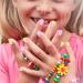 96 Pieces Colorful Girls Press-On Nail Art - Full Cover Short Fake Nails for Kids - Buy Online on GoSupps.com