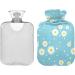 Hot Water Bottle with Daisy Cover - 2L Pain Relief Bag for Menstrual Cramps & Comfort - Buy Online on GoSupps.com