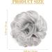 Grey Wavy Curly Messy Bun Hairpiece with Hair Rope and Hairpin - Bridal Hairstyle Chignon for Voluminous Updo - 33g Grey Scrunchies - Buy Online on GoSupps.com