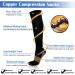 Ikfashoni Copper Compression Socks - 3 Pairs Medical Stockings for Women & Men 15-20mmHg Graduated Compression, Knee High for Travel, Sports, Pregnancy - L-XL Black - Buy Online on GoSupps.com