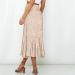 Sanahy Women's Boho Floral Leopard Ruffle High Waisted Midi Skirt - Beige - Size L - Buy Online on GoSupps.com