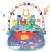 Baby Gym Play Mat - 3-6-9 Month Baby Tummy Time Mat with Mirror Music and Lights Toys, Kick and Play Piano Gym Playmat Activity Center for Infants Green