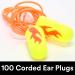 3M E-A-Rsoft Yellow Neon Blasts Ear Plugs 100/Box - Corded Disposable Foam NRR 33 - Ideal for Drilling, Grinding, Machining, Sawing, Sanding, and Welding - Buy Online on GoSupps.com