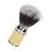 Beard Foaming Brush Portable Curved Handle Beard Foaming Soft Brush Remove Dirt Cleaning for Salon (Gold)