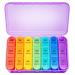 Pillbox 7 days 3 compartments tablet box 7 days at noon in the evening German Pill dose 7 days for a week of pill box 21 compartments medication box (purple) purple case