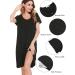 Lovasy Women's Button Down Maternity Nightdress with Pockets - Soft Nighties for Nursing Labor - Black S - Buy Online on GoSupps.com