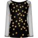 Women's Casual Sequin Flash Printed Pullover Top - Long Sleeve Tunic Blouse in Medium Gold - Buy Online on GoSupps.com