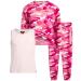 bebe Girls' Jogger Set - Active Fleece Pullover Sweatshirt, Sweatpants, and Tank Top Pink Camo 10/12